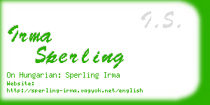 irma sperling business card